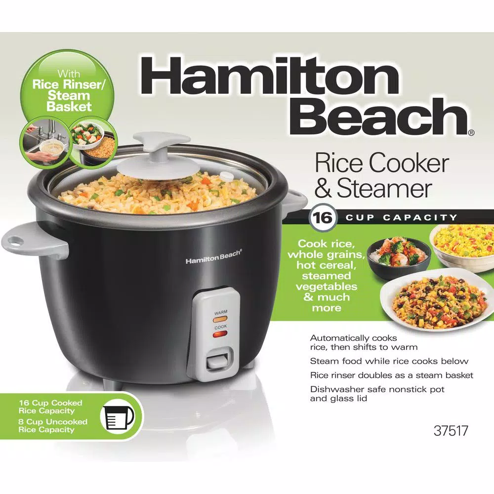 Hamilton Beach 16-Cup Black Rice Cooker Cookers Hamilton Beach 16-Cup Black Rice Cooker -Costway Shop black hamilton beach rice cookers 37517 1f 1000