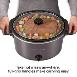 Cookers Hamilton Beach 10 Qt. Black Slow Cooker With Folding Handles -Costway Shop black hamilton beach slow cookers 33191 76 1000
