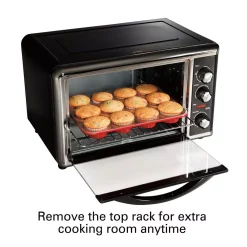 Toasters Hamilton Beach 1500-Watt 12-Slice Black Countertop Toaster Oven With Convection And Rotisserie -Costway Shop black hamilton beach toaster ovens 31100d 4f 1000