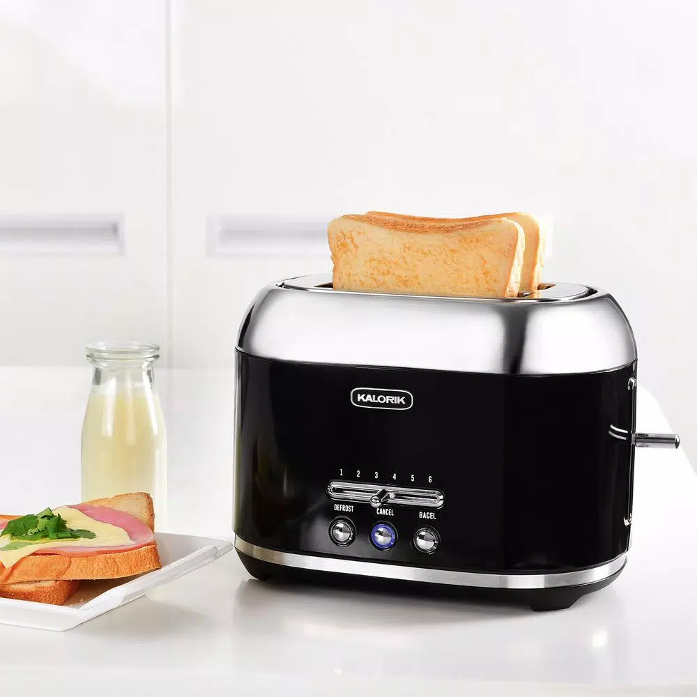 Toasters KALORIK Retro 2-Slice Black Wide Slot Toaster 8 Toasters KALORIK Retro 2-Slice Black Wide Slot Toaster - Image 6