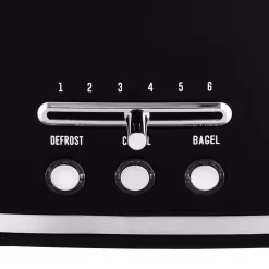 Toasters KALORIK Retro 2-Slice Black Wide Slot Toaster 10 Toasters KALORIK Retro 2-Slice Black Wide Slot Toaster -Costway Shop black kalorik pop up toasters to 46083 bk 4f 1000