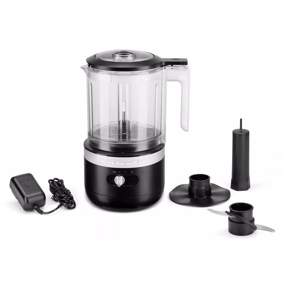 KitchenAid Cordless 5-Cup Black Matte Food Chopper Food Processing KitchenAid Cordless 5-Cup Black Matte Food Chopper -Costway Shop black matte kitchenaid food processors kfcb519bm 4f 1000