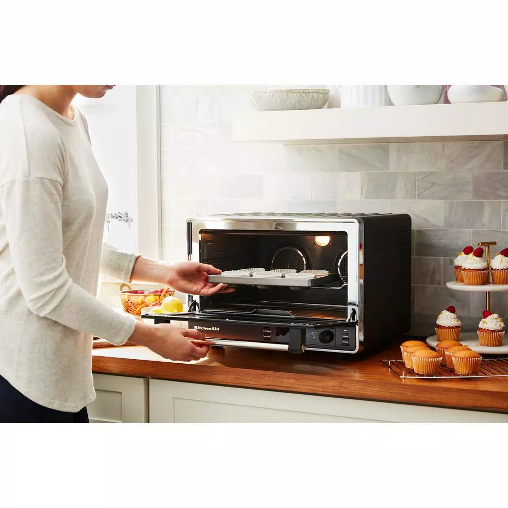 KitchenAid Matte BlackDual Convection Countertop Oven Toasters KitchenAid Matte BlackDual Convection Countertop Oven -Costway Shop black matte kitchenaid toaster ovens kco255bm 1f 1000