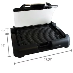 Electric Skillets & Indoor Grills MegaChef 165 Sq. In. Black Reversible Indoor Grill And Griddle With Removable Lid -Costway Shop black megachef indoor grills 985101713m 1d 1000