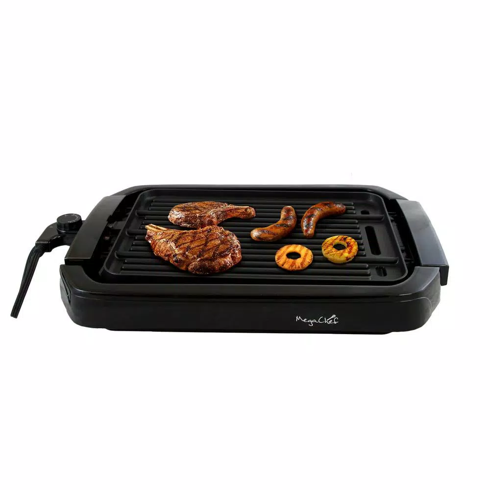 MegaChef 165 sq. in. Black Reversible Indoor Grill and Griddle Electric Skillets & Indoor Grills MegaChef 165 Sq. In. Black Reversible Indoor Grill And Griddle -Costway Shop black megachef indoor grills 985101714m 64 1000