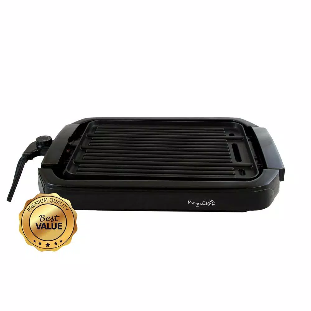 MegaChef 165 sq. in. Black Reversible Indoor Grill and Griddle Electric Skillets & Indoor Grills MegaChef 165 Sq. In. Black Reversible Indoor Grill And Griddle -Costway Shop black megachef indoor grills 985101714m c3 1000