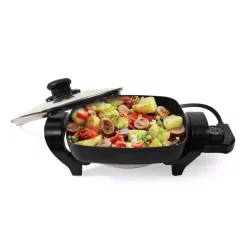 Electric Skillets & Indoor Grills Nesco 8 In. Black Non-Stick Electric Skillet With Heat Resistant Handles 5 Electric Skillets & Indoor Grills Nesco 8 In. Black Non-Stick Electric Skillet With Heat Resistant Handles -Costway Shop black nesco electric skillets es 08 1f 1000