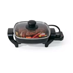 Electric Skillets & Indoor Grills Nesco 8 In. Black Non-Stick Electric Skillet With Heat Resistant Handles 6 Electric Skillets & Indoor Grills Nesco 8 In. Black Non-Stick Electric Skillet With Heat Resistant Handles -Costway Shop black nesco electric skillets es 08 44 1000