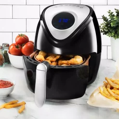 Air Fryers Gotham Steel 4 Qt. (3.8 L) Ti-Cerama Coating Non-Stick Digital Air Fryer -Costway Shop black non stick gotham steel air fryers 2356 1f 1000