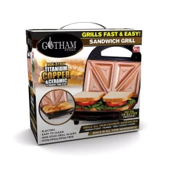 Electric Skillets & Indoor Grills Gotham Steel Ti-Ceramic Black Non-Stick Sandwich Maker -Costway Shop black nonstick ti ceramic coating gotham steel panini presses 2108 c3 1000