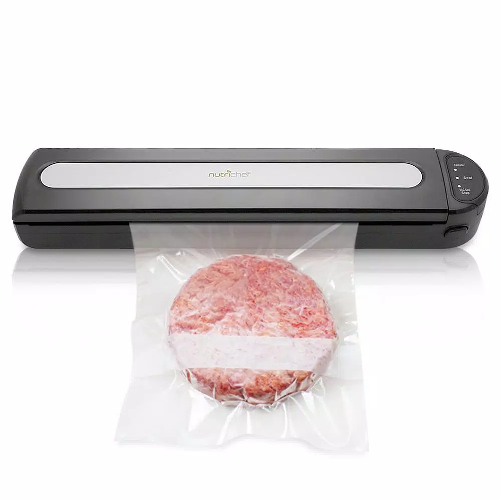 NutriChef White Kitchen Food Vacuum Sealer – Compact Electric Air Sealing Preserver System with Reusable Vacuum Food Bags Food Processing NutriChef White Kitchen Food Vacuum Sealer – Compact Electric Air Sealing Preserver System With Reusable Vacuum Food Bags -Costway Shop black nutrichef food vacuum sealers pkvs15bk fa 1000