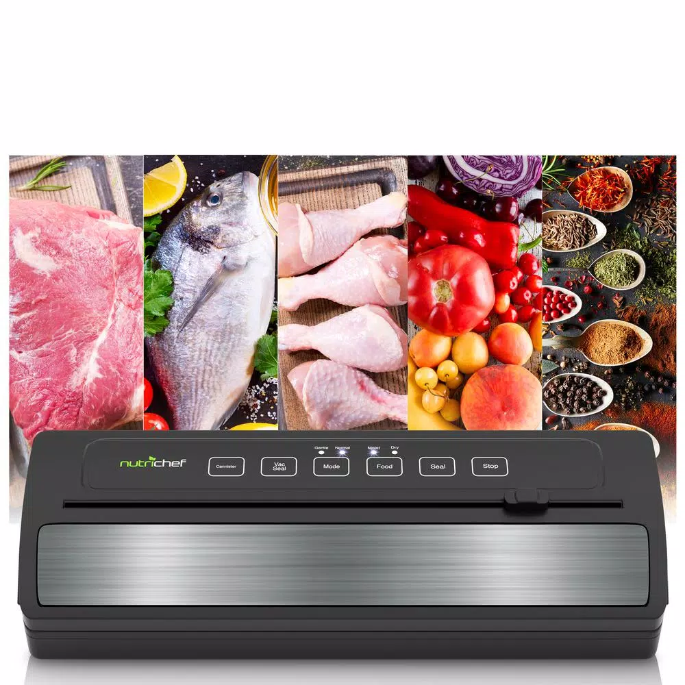 NutriChef White with Reusable Vacuum Food Bags Automatic Food Vacuum Sealer Electric Air Sealing Preserver System Food Processing NutriChef White With Reusable Vacuum Food Bags Automatic Food Vacuum Sealer Electric Air Sealing Preserver System -Costway Shop black nutrichef food vacuum sealers pkvs25bk 66 1000