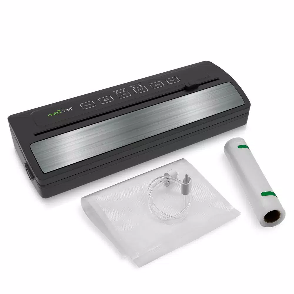 NutriChef White with Reusable Vacuum Food Bags Automatic Food Vacuum Sealer Electric Air Sealing Preserver System Food Processing NutriChef White With Reusable Vacuum Food Bags Automatic Food Vacuum Sealer Electric Air Sealing Preserver System -Costway Shop black nutrichef food vacuum sealers pkvs25bk 76 1000