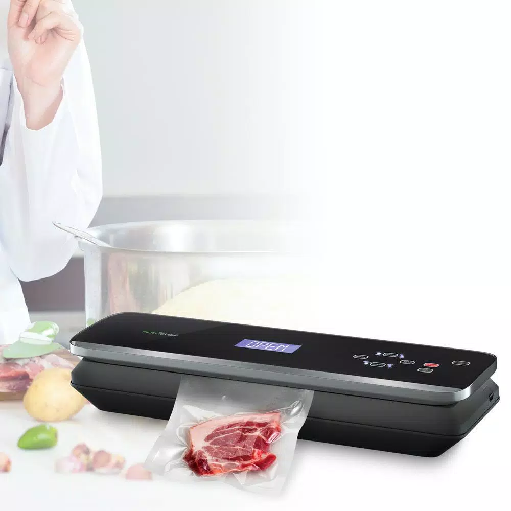 NutriChef White with Soft Touch Digital Button Controls Food Vacuum Sealer Electric Air Sealing Preserver System Food Processing NutriChef White With Soft Touch Digital Button Controls Food Vacuum Sealer Electric Air Sealing Preserver System -Costway Shop black nutrichef food vacuum sealers pkvs40bk fa 1000