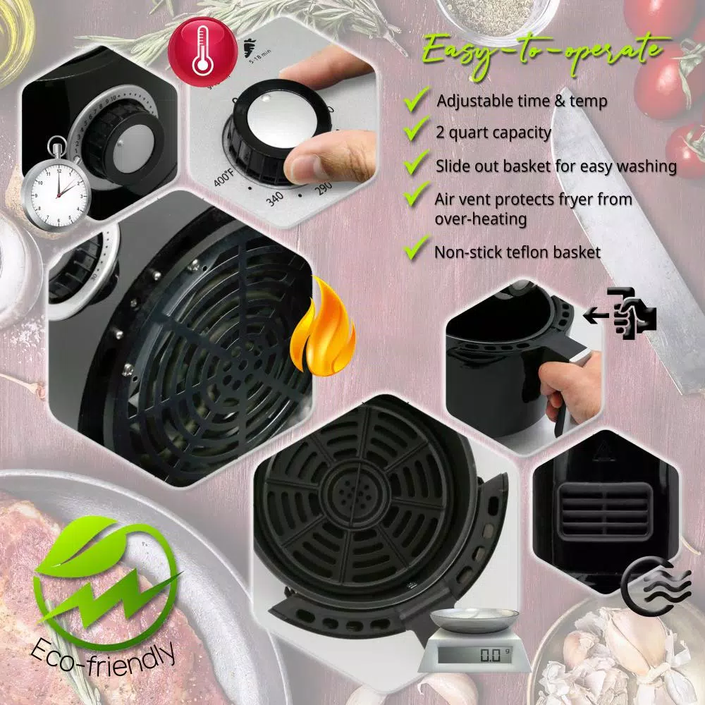 Toasters NutriChef Black Countertop Air Fryer Oven Cooker Healthy Kitchen Convection Air Fry Cooking 7 Toasters NutriChef Black Countertop Air Fryer Oven Cooker Healthy Kitchen Convection Air Fry Cooking - Image 5