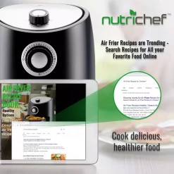 Toasters NutriChef Black Countertop Air Fryer Oven Cooker Healthy Kitchen Convection Air Fry Cooking 12 Toasters NutriChef Black Countertop Air Fryer Oven Cooker Healthy Kitchen Convection Air Fry Cooking -Costway Shop black nutrichef toaster ovens pkairfr18 4f 1000