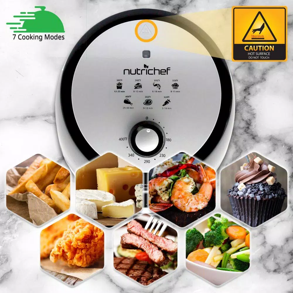 Toasters NutriChef Black Countertop Air Fryer Oven Cooker Healthy Kitchen Convection Air Fry Cooking 4 Toasters NutriChef Black Countertop Air Fryer Oven Cooker Healthy Kitchen Convection Air Fry Cooking - Image 2