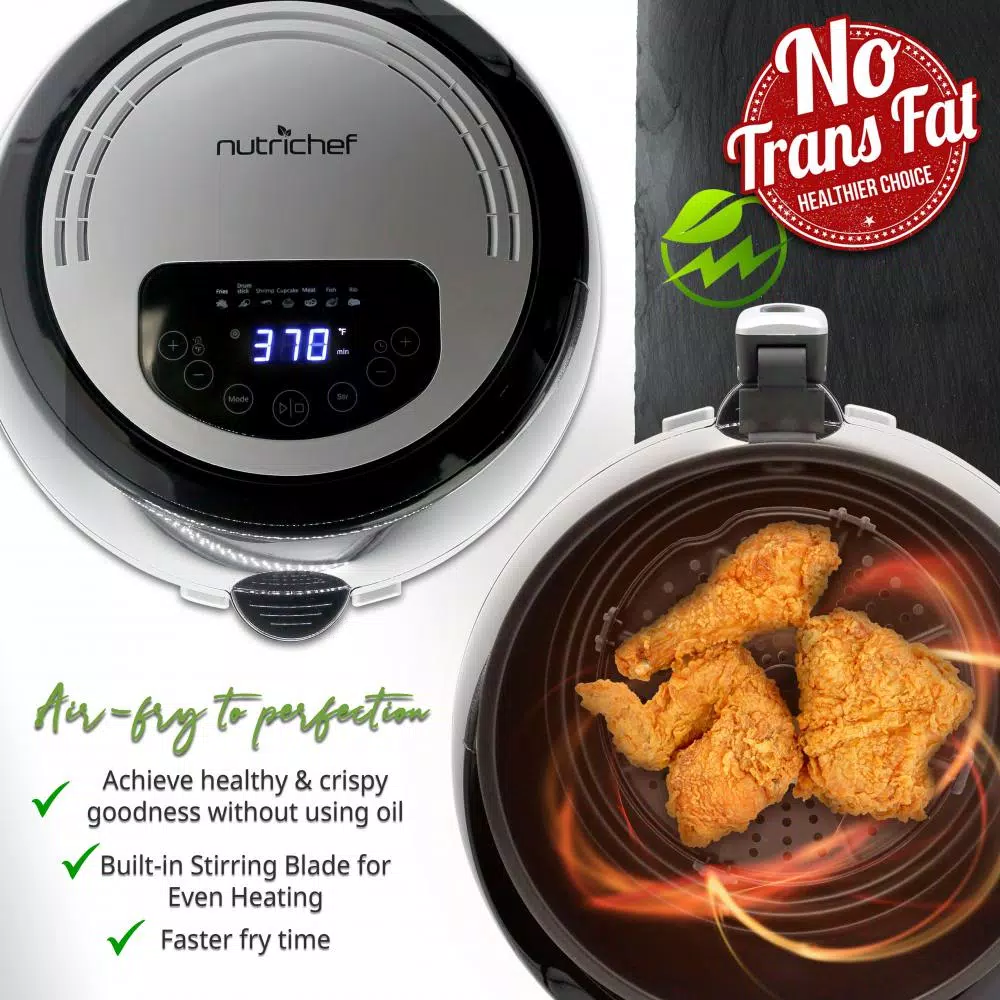NutriChef Black Countertop Oven Air Fry Cooker Healthy Kitchen Air Fryer Convection Cooking Toasters NutriChef Black Countertop Oven Air Fry Cooker Healthy Kitchen Air Fryer Convection Cooking -Costway Shop black nutrichef toaster ovens pkairfr75 1f 1000