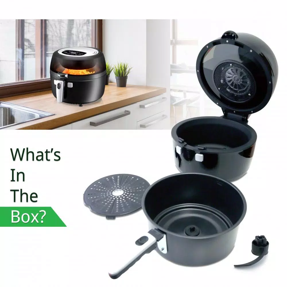 NutriChef Black Countertop Oven Air Fry Cooker Healthy Kitchen Air Fryer Convection Cooking Toasters NutriChef Black Countertop Oven Air Fry Cooker Healthy Kitchen Air Fryer Convection Cooking -Costway Shop black nutrichef toaster ovens pkairfr75 31 1000