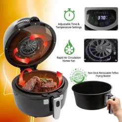 Toasters NutriChef Black Countertop Oven Air Fry Cooker Healthy Kitchen Air Fryer Convection Cooking 6 Toasters NutriChef Black Countertop Oven Air Fry Cooker Healthy Kitchen Air Fryer Convection Cooking -Costway Shop black nutrichef toaster ovens pkairfr75 44 1000