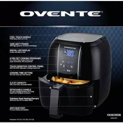 Air Fryers Ovente 3.2 Qt. Black Air Fryer Grill Pan And Non-Stick Frying Basket Auto Shut-Off 6 Cooking Presets Touch Sensor 7 Air Fryers Ovente 3.2 Qt. Black Air Fryer Grill Pan And Non-Stick Frying Basket Auto Shut-Off 6 Cooking Presets Touch Sensor -Costway Shop black ovente air fryers fad61302b fa 1000