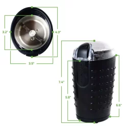 Coffee Makers Ovente 2.5 Oz. Black One-Touch Electric Coffee Grinder With Transparent Easy Open Lid And Stainless Steel Blades -Costway Shop black ovente coffee grinders cg225b 76 1000