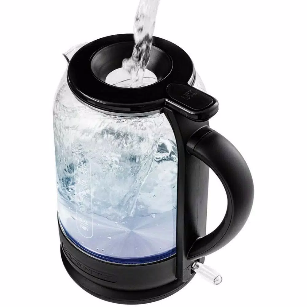 Ovente 6.3-Cup Black Glass Electric Kettle with ProntoFill Technology – Fill Up with the Lid On Electric Kettles Ovente 6.3-Cup Black Glass Electric Kettle With ProntoFill Technology – Fill Up With The Lid On -Costway Shop black ovente electric kettles kg516b 64 1000