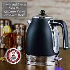 Electric Kettles Ovente 7.2-Cup Black Stainless Steel Electric Kettle With Removable Filter, Boil Dry Protection And Auto Shut Off Features 15 Electric Kettles Ovente 7.2-Cup Black Stainless Steel Electric Kettle With Removable Filter, Boil Dry Protection And Auto Shut Off Features -Costway Shop black ovente electric kettles ks777b 31 1000