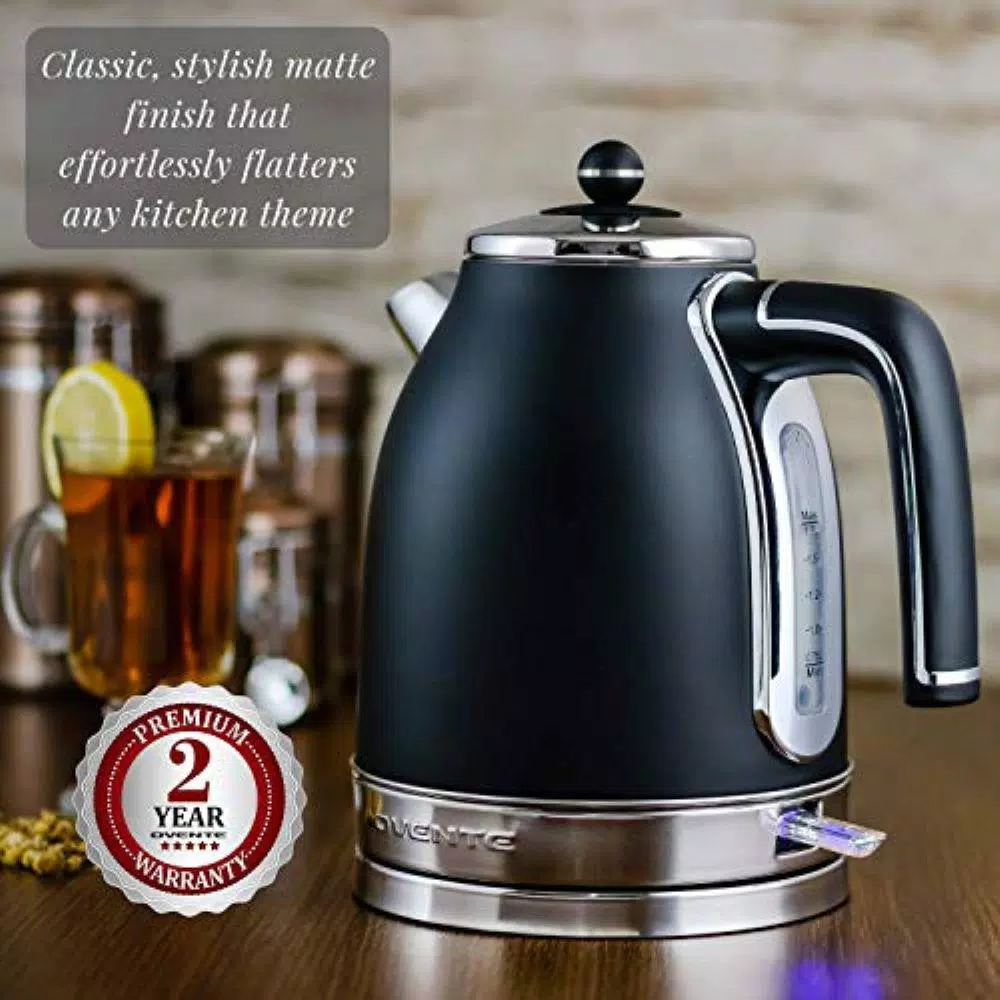 Electric Kettles Ovente 7.2-Cup Black Stainless Steel Electric Kettle With Removable Filter, Boil Dry Protection And Auto Shut Off Features 9 Electric Kettles Ovente 7.2-Cup Black Stainless Steel Electric Kettle With Removable Filter, Boil Dry Protection And Auto Shut Off Features - Image 7