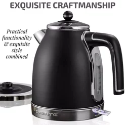 Electric Kettles Ovente 7.2-Cup Black Stainless Steel Electric Kettle With Removable Filter, Boil Dry Protection And Auto Shut Off Features 11 Electric Kettles Ovente 7.2-Cup Black Stainless Steel Electric Kettle With Removable Filter, Boil Dry Protection And Auto Shut Off Features -Costway Shop black ovente electric kettles ks777b 4f 1000