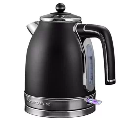 Electric Kettles Ovente 7.2-Cup Black Stainless Steel Electric Kettle With Removable Filter, Boil Dry Protection And Auto Shut Off Features