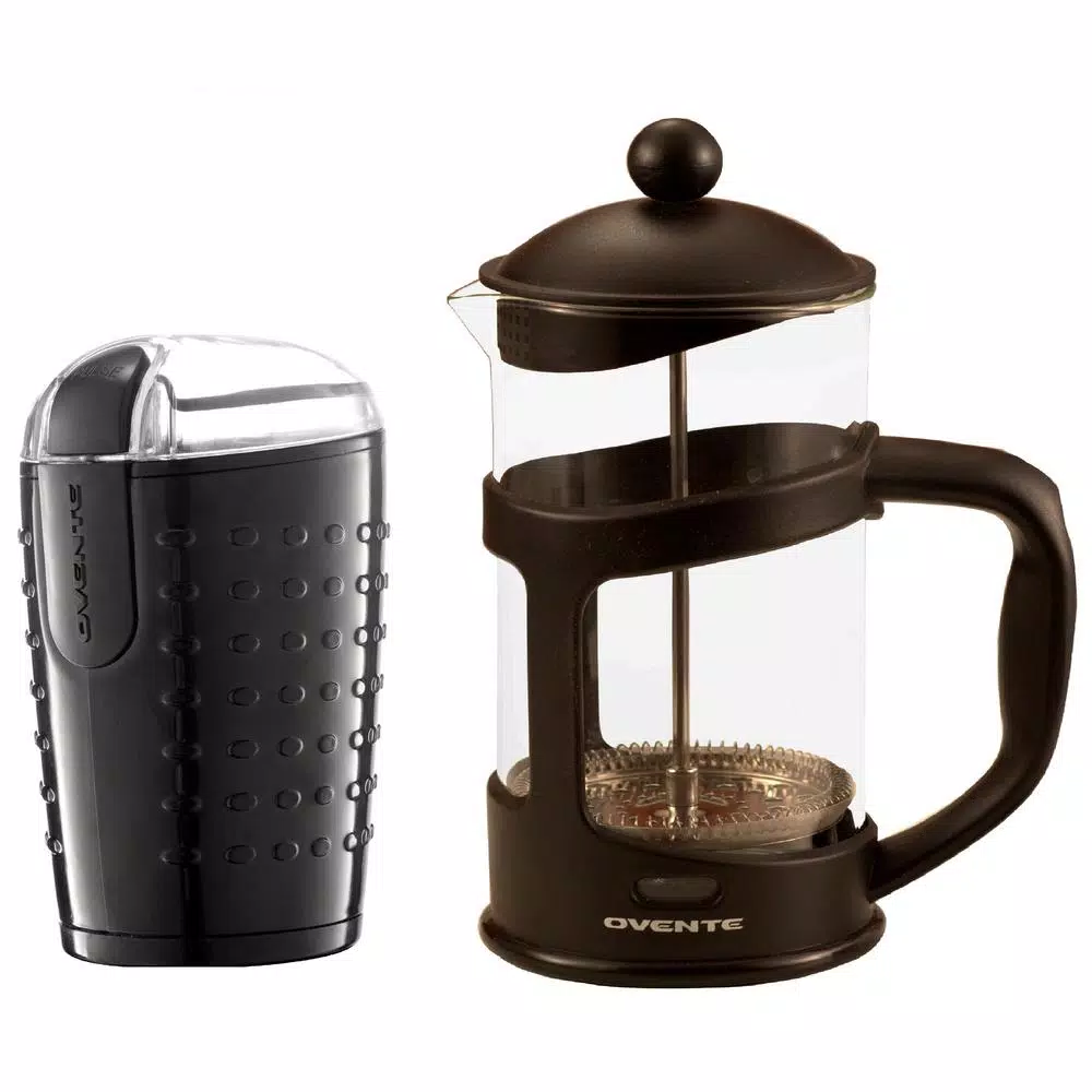 Ovente Electric Coffee Bean Grinder and French Press Coffee Makers Ovente Electric Coffee Bean Grinder And French Press -Costway Shop black ovente french presses cg225b fpt34b 64 1000