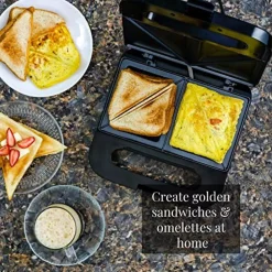 Electric Skillets & Indoor Grills Ovente 2-Slice Electric Sandwich Maker Non Stick Grill, Black (GPS401B) -Costway Shop black ovente panini presses gps401b 31 1000