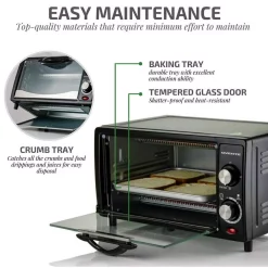 Toasters Ovente 800-Watts Electric Black Toaster Oven 3 Cooking Modes 30 Min Timer Crumb Tray, Tempered Glass Door -Costway Shop black ovente toaster ovens to5810b 1f 1000