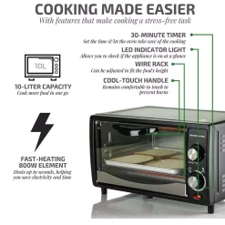 Toasters Ovente 800-Watts Electric Black Toaster Oven 3 Cooking Modes 30 Min Timer Crumb Tray, Tempered Glass Door -Costway Shop black ovente toaster ovens to5810b 4f 1000