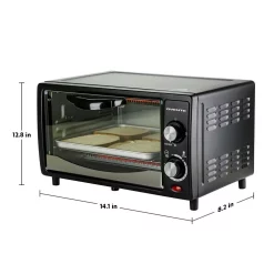 Toasters Ovente 800-Watts Electric Black Toaster Oven 3 Cooking Modes 30 Min Timer Crumb Tray, Tempered Glass Door -Costway Shop black ovente toaster ovens to5810b fa 1000