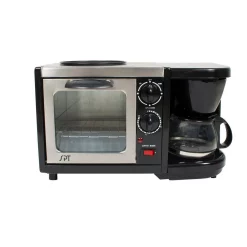 Toasters SPT Breakfast Center 1450 W 2-Slice Black Toaster Oven -Costway Shop black plastic spt toaster ovens bm 1107 44 1000