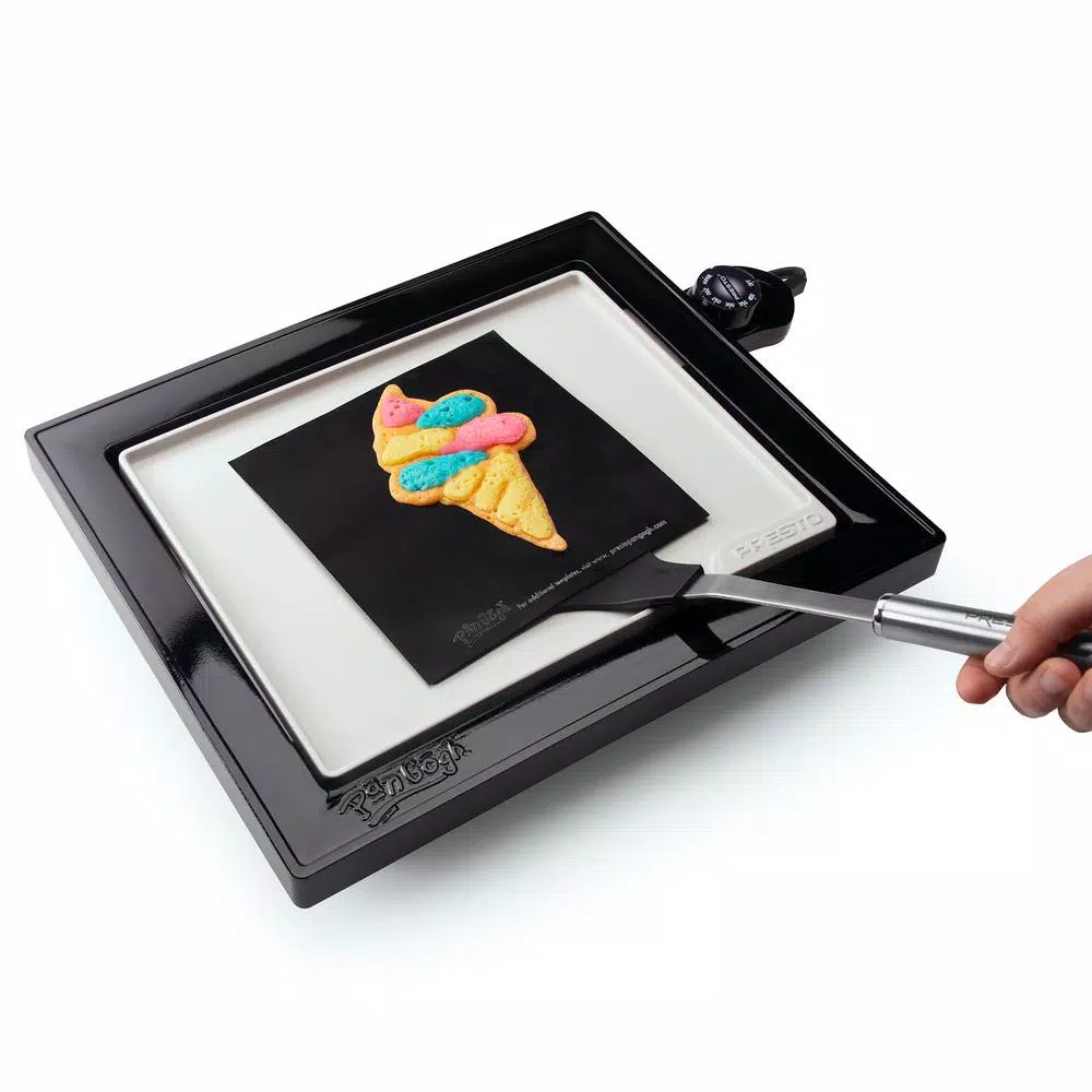 Presto 112.5 sq. in. Black Non-Stick PanGogh Electric Griddle Pancake Art Kit Electric Skillets & Indoor Grills Presto 112.5 Sq. In. Black Non-Stick PanGogh Electric Griddle Pancake Art Kit -Costway Shop black presto electric griddles 07080 fa 1000