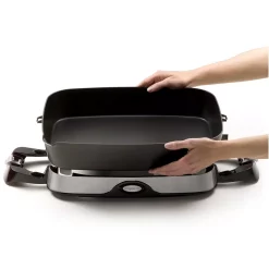 Electric Skillets & Indoor Grills Presto 16 In. X 12 In. (118 Sq. In.) Black Cast Aluminum Foldaway Electric Skillet With Glass Lid 5 Electric Skillets & Indoor Grills Presto 16 In. X 12 In. (118 Sq. In.) Black Cast Aluminum Foldaway Electric Skillet With Glass Lid -Costway Shop black presto electric skillets 06857 1f 1000
