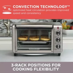Toasters BLACK+DECKER 1500 W 6-Slice Black And Silver Convection Toaster Oven 14 Toasters BLACK+DECKER 1500 W 6-Slice Black And Silver Convection Toaster Oven -Costway Shop black silver black decker toaster ovens to3230sbd 1f 1000