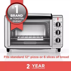 Toasters BLACK+DECKER 1500 W 6-Slice Black And Silver Convection Toaster Oven 15 Toasters BLACK+DECKER 1500 W 6-Slice Black And Silver Convection Toaster Oven -Costway Shop black silver black decker toaster ovens to3230sbd 44 1000