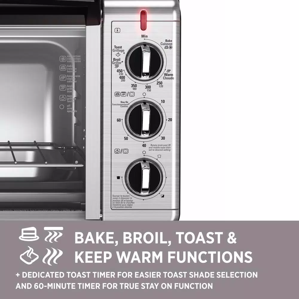 Toasters BLACK+DECKER 1500 W 6-Slice Black And Silver Convection Toaster Oven 10 Toasters BLACK+DECKER 1500 W 6-Slice Black And Silver Convection Toaster Oven - Image 8