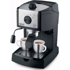 Coffee Makers DeLonghi EC155 15-Bar Black And Silver Espresso Machine And Cappuccino Maker