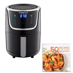 Air Fryers GoWISE USA 1. 7- Qt. , 2.0 Qt. Max Black/Silver Electric Mini Air Fryer With Digital Touchscreen + Recipe Book