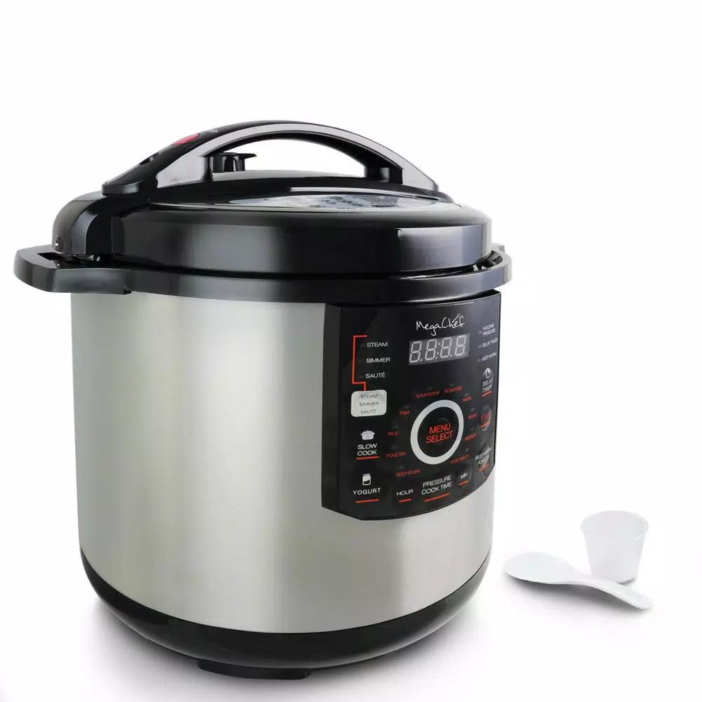 Cookers MegaChef 12 Qt. Black And Silver Electric Pressure Cooker With Automatic Shut-Off And Keep Warm Setting 3 Cookers MegaChef 12 Qt. Black And Silver Electric Pressure Cooker With Automatic Shut-Off And Keep Warm Setting