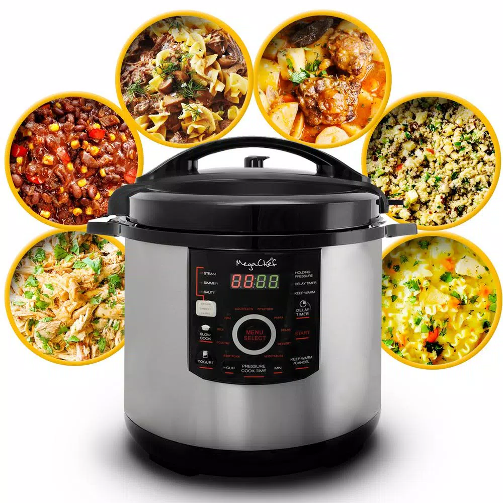 Cookers MegaChef 12 Qt. Black And Silver Electric Pressure Cooker With Automatic Shut-Off And Keep Warm Setting 4 Cookers MegaChef 12 Qt. Black And Silver Electric Pressure Cooker With Automatic Shut-Off And Keep Warm Setting - Image 2