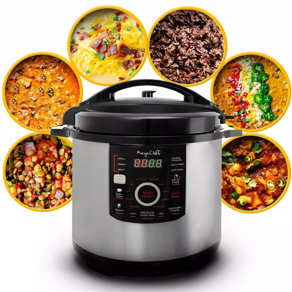 Cookers MegaChef 12 Qt. Black And Silver Electric Pressure Cooker With Automatic Shut-Off And Keep Warm Setting 10 Cookers MegaChef 12 Qt. Black And Silver Electric Pressure Cooker With Automatic Shut-Off And Keep Warm Setting - Image 8