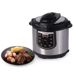 Cookers Presto 6 Qt. Black Stainless Steel Electric Pressure Cooker With Built-In Timer 11 Cookers Presto 6 Qt. Black Stainless Steel Electric Pressure Cooker With Built-In Timer -Costway Shop black stainless presto electric pressure cookers 02141 44 1000