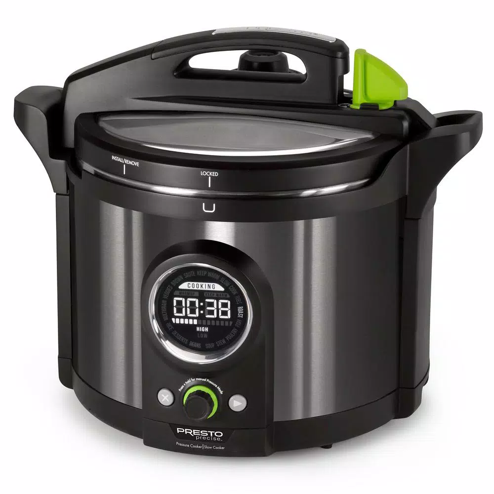 Presto 10 Qt. Black Stainless Electric Pressure Cooker Cookers Presto 10 Qt. Black Stainless Electric Pressure Cooker -Costway Shop black stainless presto electric pressure cookers 02143 64 1000