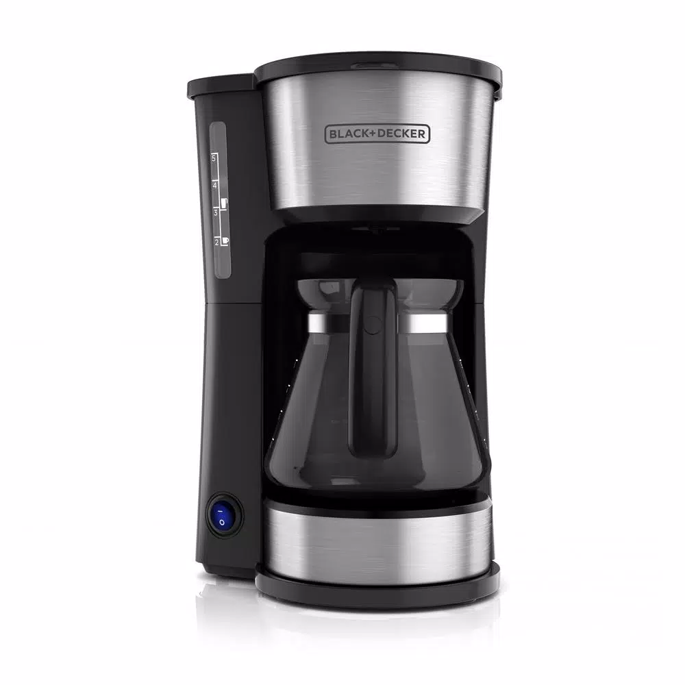 BLACK+DECKER 4-in-1 5-Cup Black Stainless Steel Drip Coffee Maker Coffee Makers BLACK+DECKER 4-in-1 5-Cup Black Stainless Steel Drip Coffee Maker -Costway Shop black stainless steel black decker drip coffee makers cm0755s 64 1000